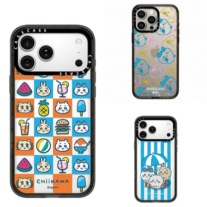Japanese Cartoon ChiiKawa Clear with Transparent Black Frame Phone Case | ChiiKawa Hachiware Usagi Summer Time Party Part1 6 Styles - iPhone Case 12 13 14 15 16 17 Pro Promax