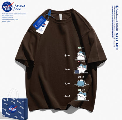 Japanese Cartoon ChiiKawa Casual Style T-Shirt Series | Hachiware Working Time - Kawaii Fashion Items