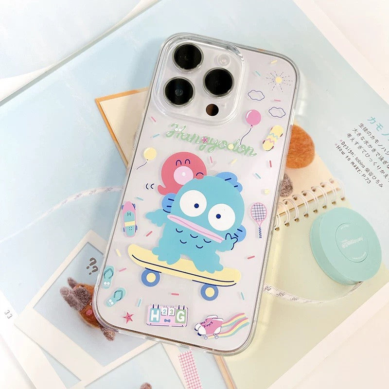 Japanese Cartoon Hangyodon | Balloon Party & Skateboard iPhone Case 12 13 14 15 Pro Promax Plus mini