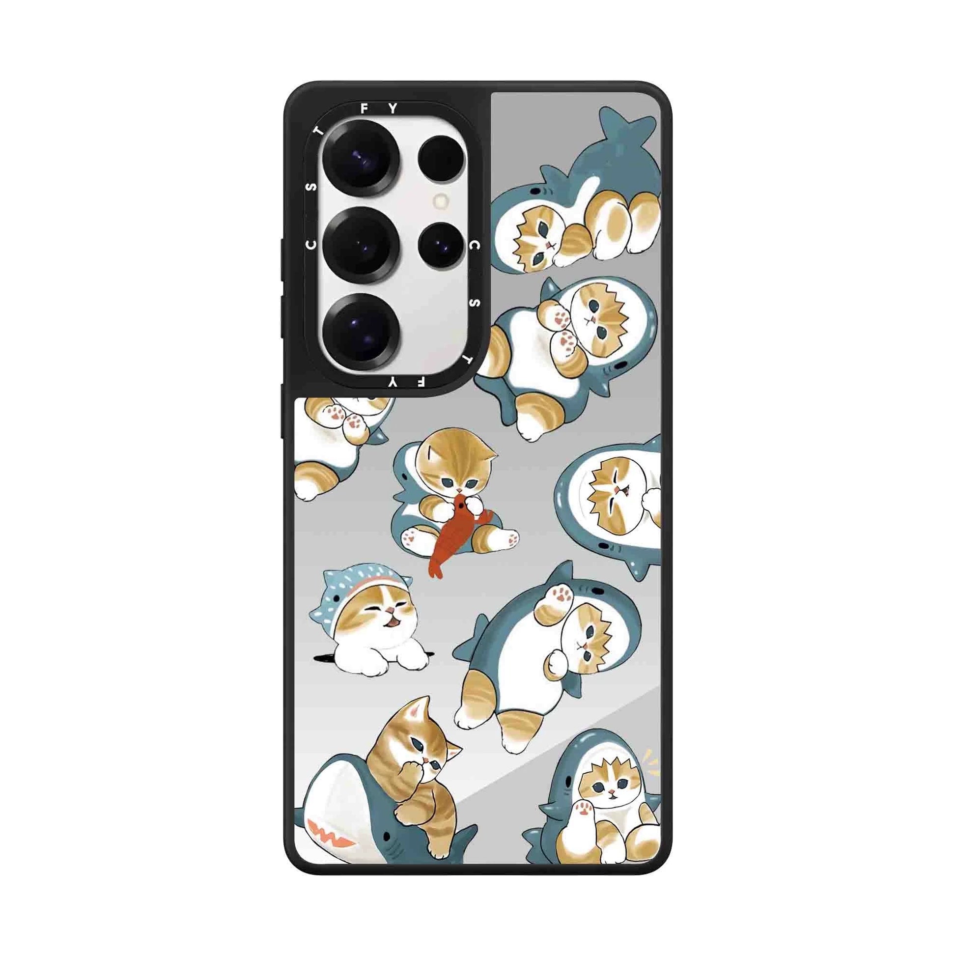Cute Cartoon Mofusand | Shark Lovely Cat - Phone Case Samsung Galaxy S25 S24 S23 Ultra