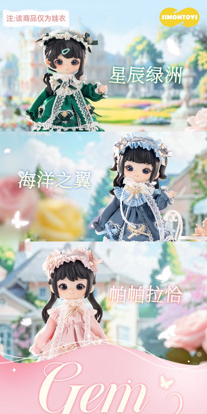 Simon Toys Cosplay Doll Outfits Set Gem Version | Different Colour Green Blue Pink - Original Outfits - 1/12 ob11 11cm BJD Doll Ball Joint Doll