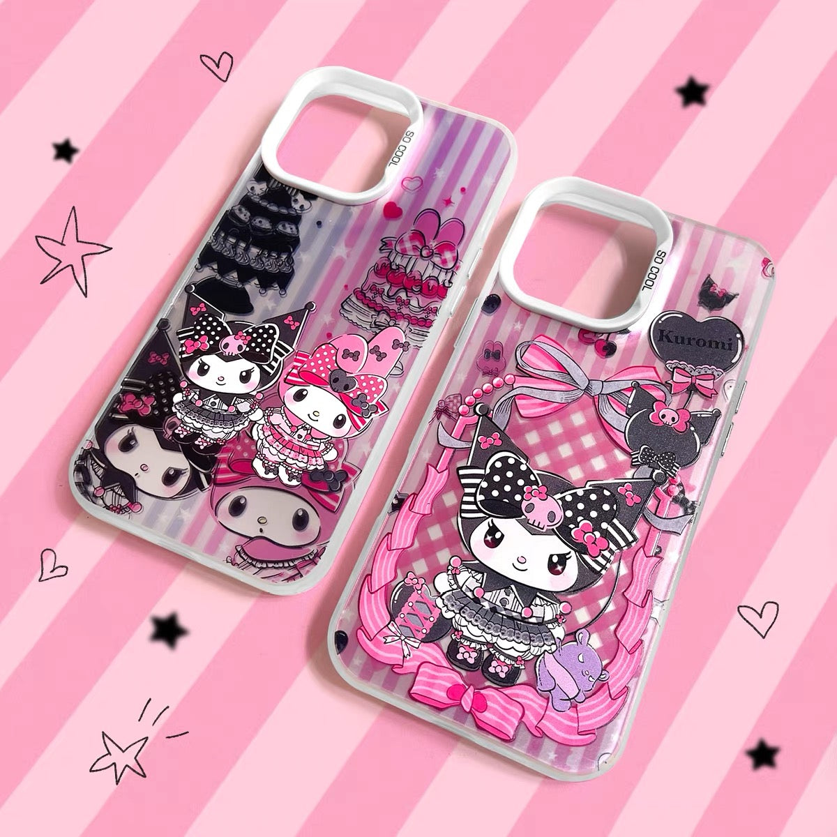Japanese Cartoon Sanrio Circus Lolita Laser Case | My Melody Kuromi 3 Styles - Phone Case Samsung Galaxy S26 S25 S24 S23 S22 S21 FE Ultra Edge