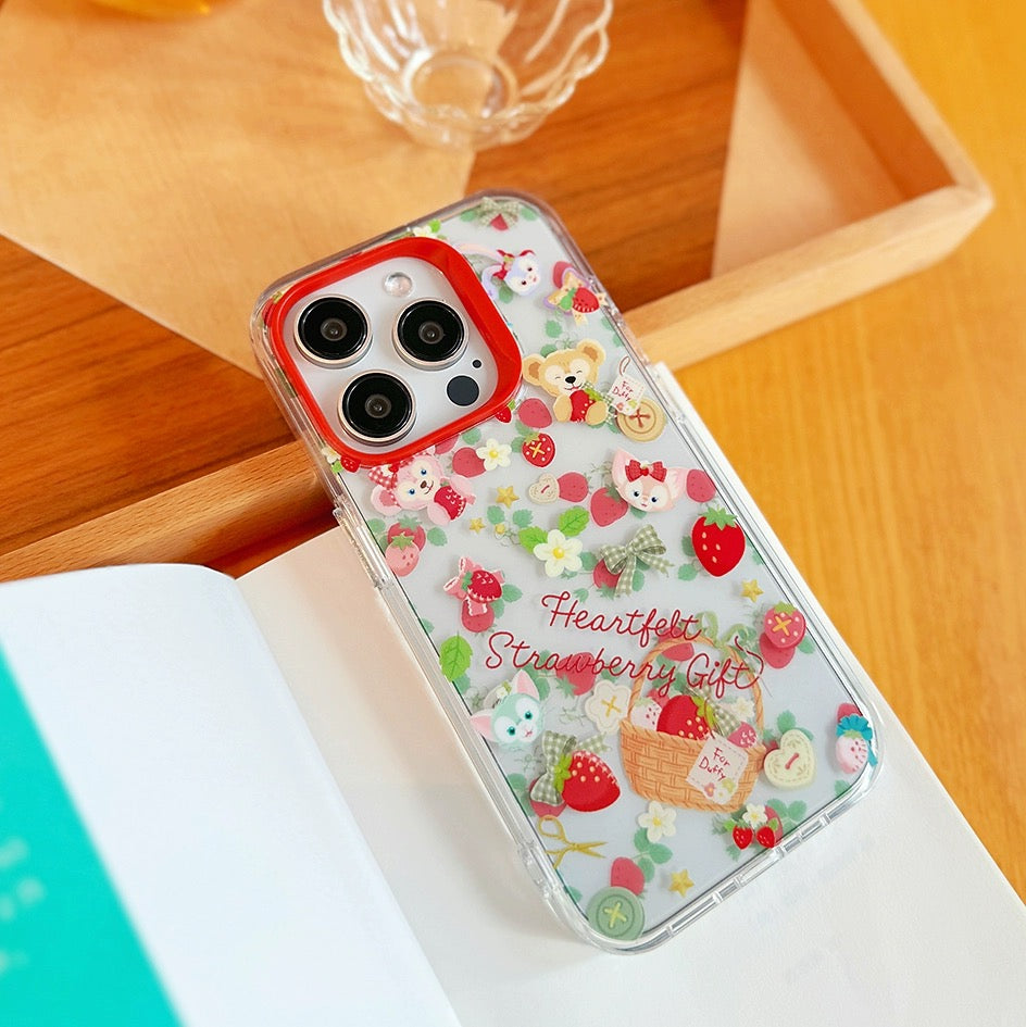 Japanese Cartoon Teddy Bear StellaLou ShellieMay | Strawberry Season My Melody iPhone Case 13 14 15 Pro Promax