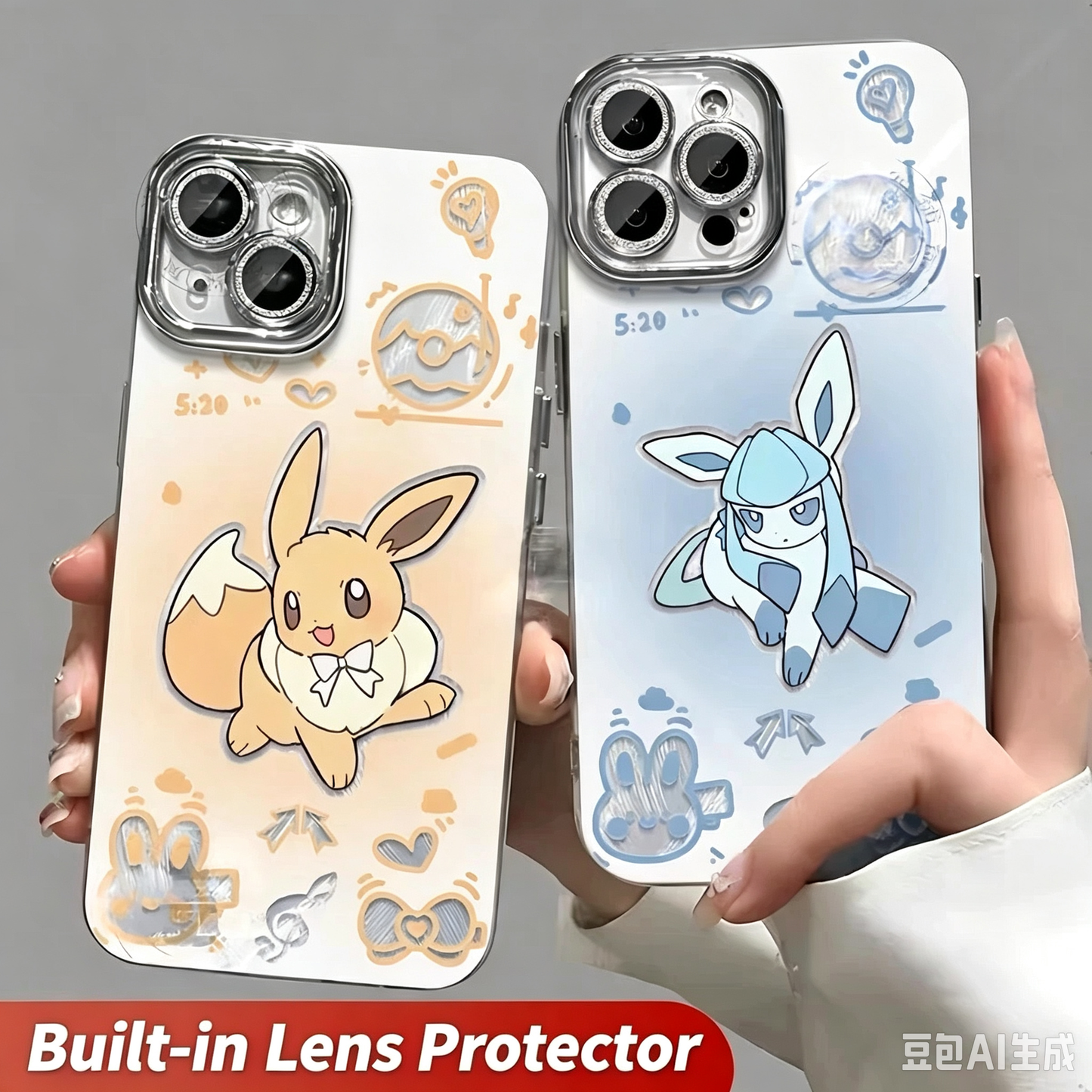 Japanese Cartoon Pokemon Case Eevee Evolution Cute Emo Version | Eevee Vaporeon Jolteon Flareon Espeon Umbreon Leafeon Glaceon Sylveon 9 Styles - iPhone Case PLUS SE2 XS XR X 11 12 13 14 15 16 16e 17 17e Pro Promax 12mini 13mini (副本)