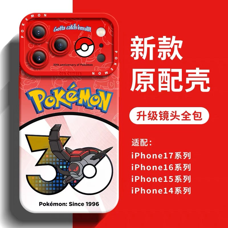 Japanese Cartoon Pokemon Silicone Case Pokemon 30 Anniversary Version Part30 | Morpeko Falinks Walking Wake Dracovish Slither Wing Gouging Fire Raging Bolt Iron Treads Iron Moth 9 Styles - iPhone Case 11 12 13 14 15 16 16e 17 17e Pro Promax 12mini 13mini
