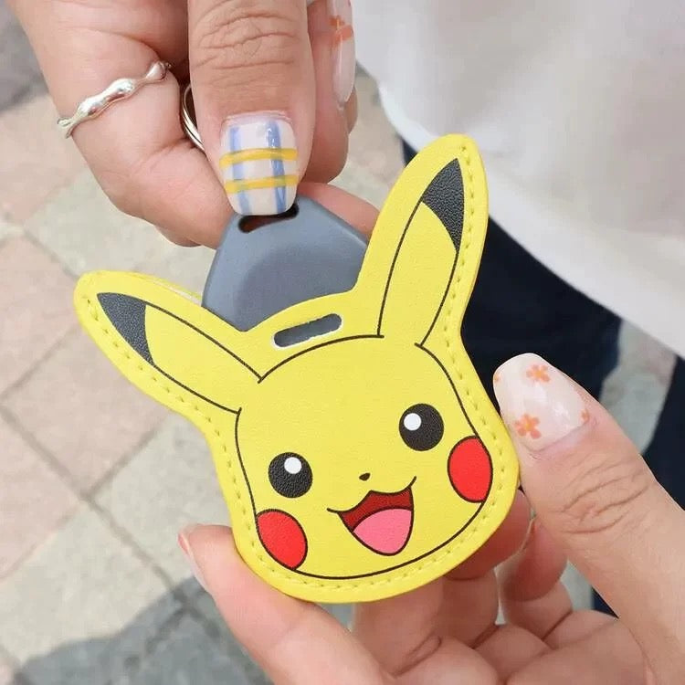 Japan Pokemon Leather Keychain | Pikachu Ditto Genger Key Holder - Kawaii Item Cute Accessories