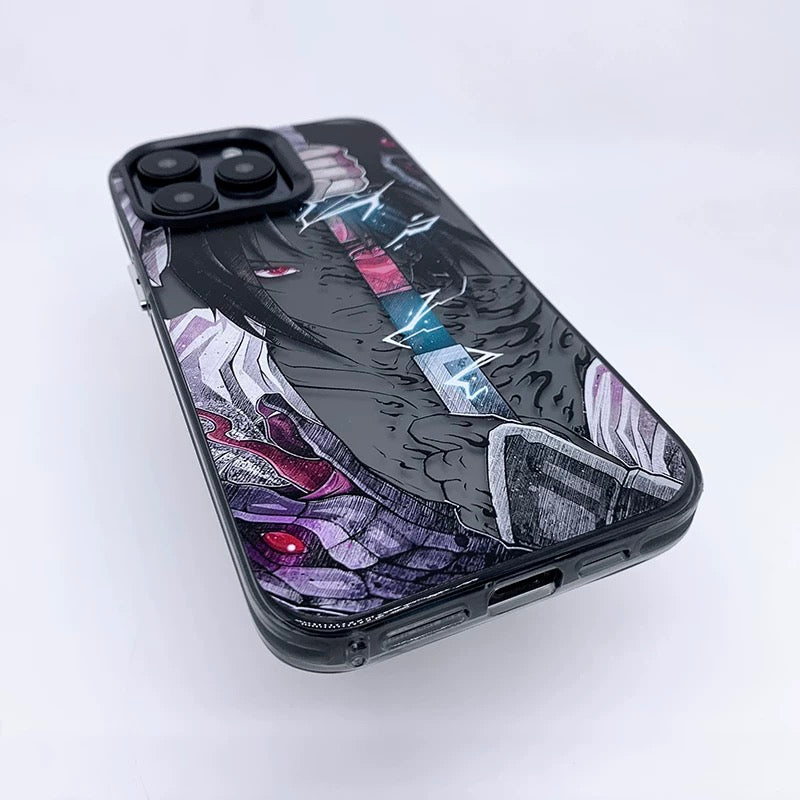 Japanese Anime Naruto Ninja | Laser Sakura with Sword - iPhone Case 7 8 PLUS XS XR X 11 12 13 14 15 16 Pro Promax SE3 SE2 KawaiiGiftLand