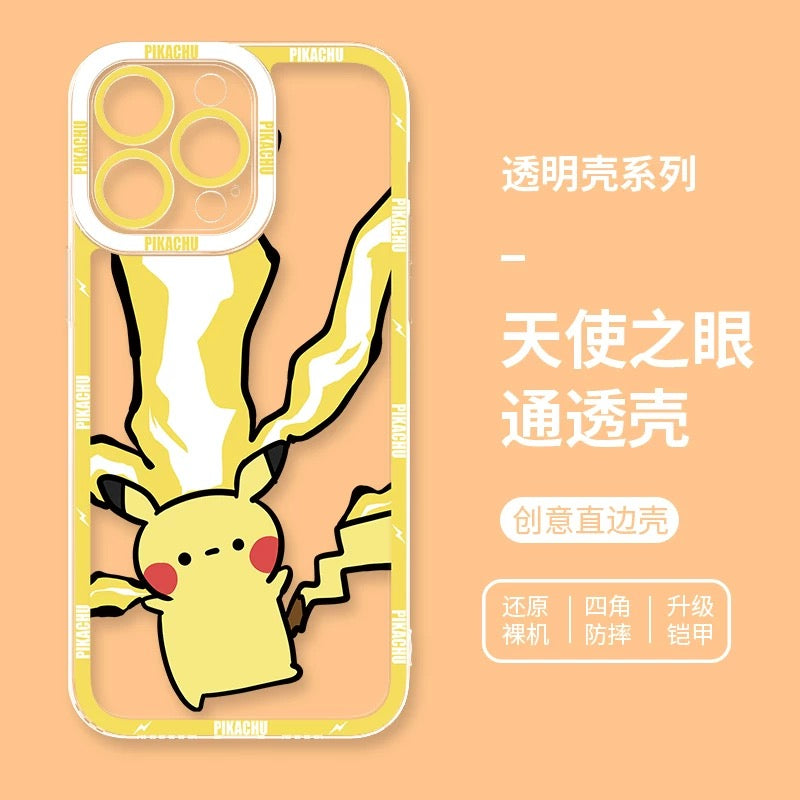 Japan Cartoon Pokemon Cute & Fighting Drawing Style | Pikachu Charmander Squirtle Bulbasaur Charizard Blastoise Venusaur - iPhone Case PLUS SE2 XS XR X 11 12 13 14 15 16 16e 17 17e Pro Promax 12mini 13mini