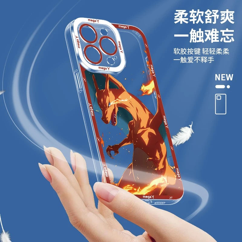 Japanese Cartoon Pokemon Evolution Verison | X Y Charizard - iPhone Case 6 7 8 PLUS SE2 XS XR X 11 12 13 14 15 16 16e Pro Promax 12mini 13mini - KawaiiGiftLand