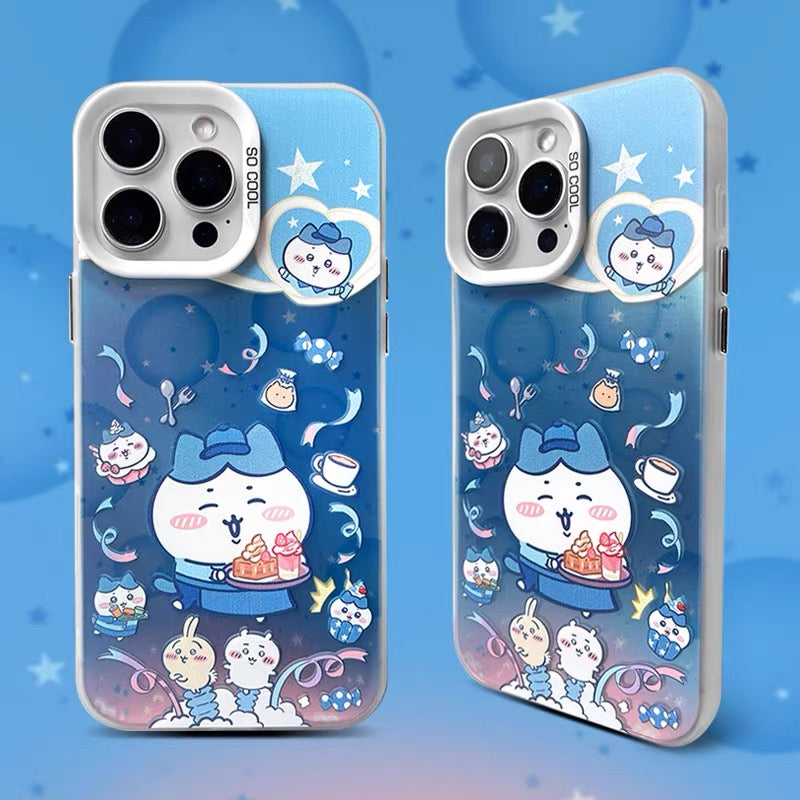 Japanese Cartoon ChiiKawa Cafe Waiter Laser Case | ChiiKawa Hachiware Usagi Momonga - iPhone Case 11 12 13 14 15 16 16e 17 17e Pro Promax