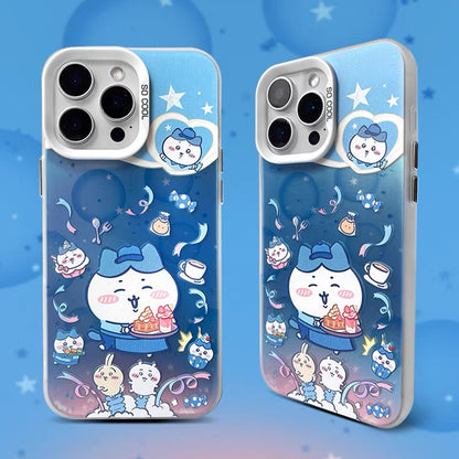 Japanese Cartoon ChiiKawa Cafe Waiter Laser Case | ChiiKawa Hachiware Usagi Momonga - iPhone Case 11 12 13 14 15 16 16e 17 17e Pro Promax