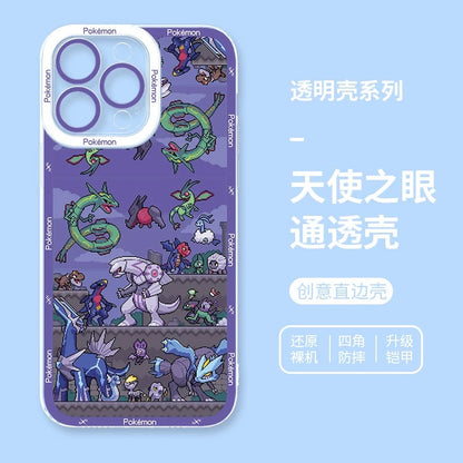 Japan Cartoon Pokemon Pixel Group Verison | Dragon Type - iPhone Case 6 7 8 PLUS SE2 XS XR X 11 12 13 14 15 16 16e Pro Promax 12mini 13mini