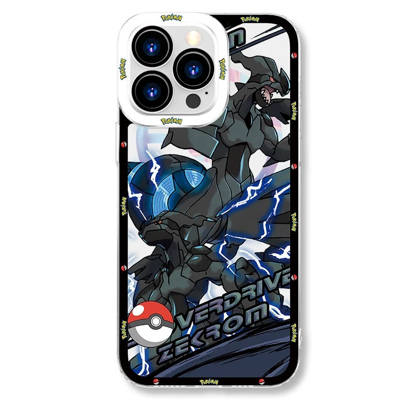Japan Cartoon Pokemon Mega Evolution Anime | Dialga Kyurem Palkia Reshiram Zekrom - iPhone Case PLUS SE2 XS XR X 11 12 13 14 15 16 16e 17 17e Pro Promax 12mini 13mini