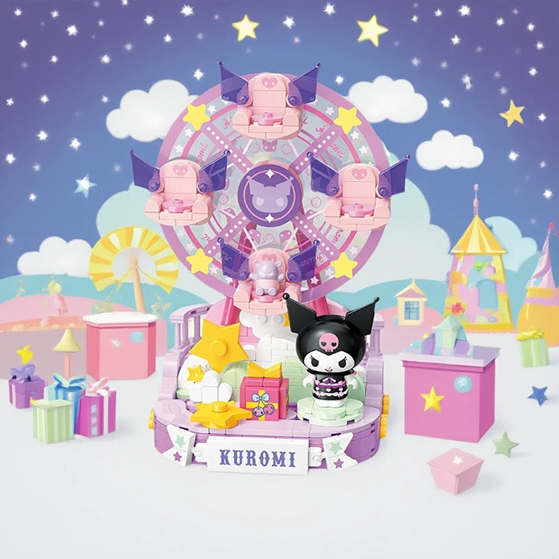 Top Toy x Sanrio Colorful Amusement Park Fair Rides | Kuromi Starry Ferris Wheel - Building Blocks Toy Collections