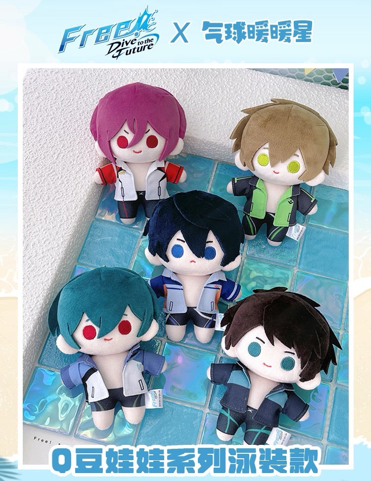 Japanese Anime Free! Iwatobi Swim Club Swimsuit Keychain | Haruka Makoto Rin Kirishima Sosuke Cute Kawaii 10cm Q Bean Doll - Cute Kawaii Item