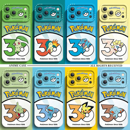 Japanese Cartoon Pokemon Silicone Case Pokemon 30 Anniversary Version Part8 | Chikorita Cyndaquil Totodile Togepi Larvitar Wooper Pichu Phanpy Part8 - Phone Case Samsung Galaxy S26 S25 S24 S23 FE Ultra Edge