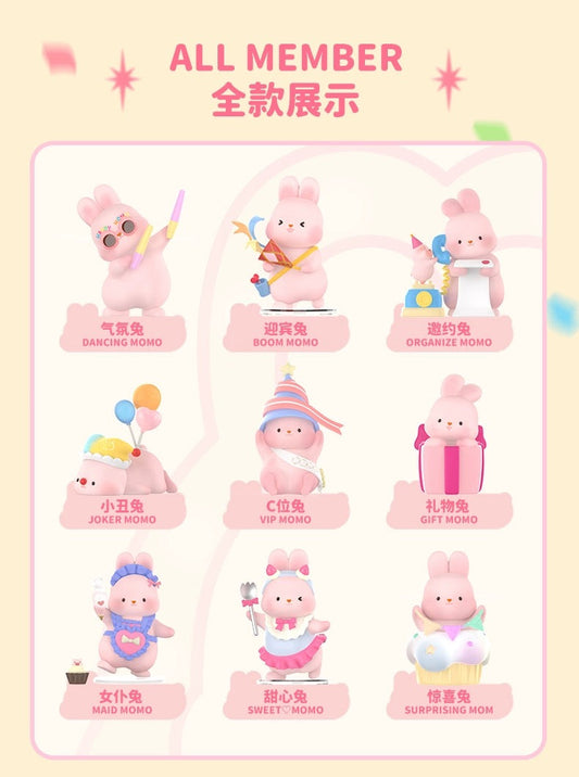 Momo with Bunny Kawaii Lovely Characters | Momo Bunny Anniversary - Toy Collection Mystery Blind Box KawaiiGiftLand