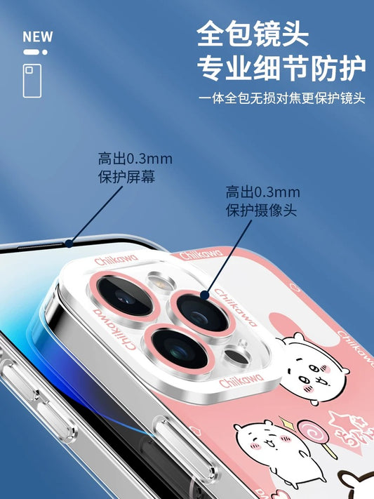 Japanese Cartoon Chiikawa Heart Shape Daily Version | Chiikawa Hachiware Usagi Momonga Kurimanju Rakko - iPhone Case PLUS SE2 XS XR X 11 12 13 14 15 16 16e 17 17e Pro Promax 12mini 13mini