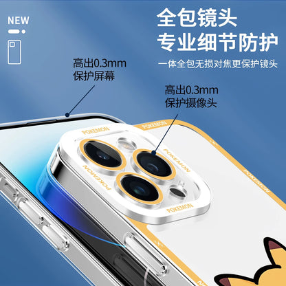 Japan Cartoon Pokemon Simple Cute Drawing | Pikachu Gible Bulbasaur Squirtle Snoriax Psyduck Jigglypuff Charmander- iPhone Case PLUS SE2 XS XR X 11 12 13 14 15 16 16e 17 17e Pro Promax 12mini 13mini