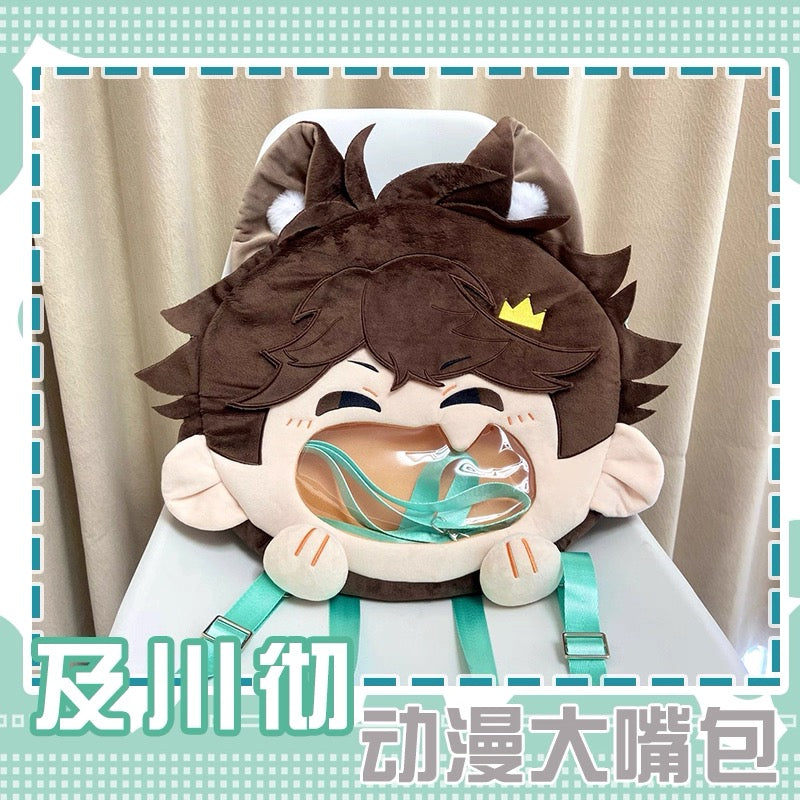 Japanese Anime Haikyu!! | Oikawa Tooru with Cat Ear Plush Cute Icon Itabag Backpack and Crossbody Bag - Cute Kawaii Item