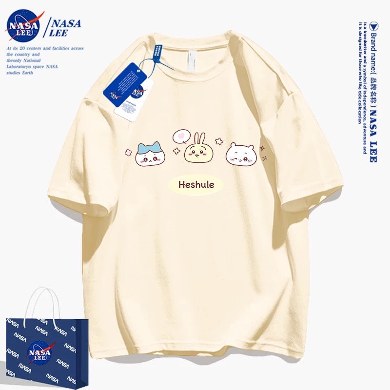 Japanese Cartoon ChiiKawa Casual Style T-Shirt Series | Chiikawa Hachiware Usagi Three Little Cute - Kawaii Fashion Items