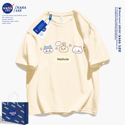 Japanese Cartoon ChiiKawa Casual Style T-Shirt Series | Chiikawa Hachiware Usagi Three Little Cute - Kawaii Fashion Items
