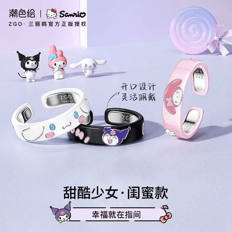 Sanrio x ZGO | My Melody Kuromi Cinnamoroll | Kawaii Accessories Ring with Ring Box