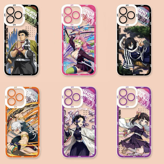 Japanese Anime Kimetsu no Yaiba Demon Slayer Anime Fighting Style Version 2 | Gyoumei Mitsuri Obanai Uzui Tengen Shinobu Kanao - iPhone Case PLUS SE2 XS XR X 11 12 13 14 15 16 16e 17 17e Pro Promax 12mini 13mini