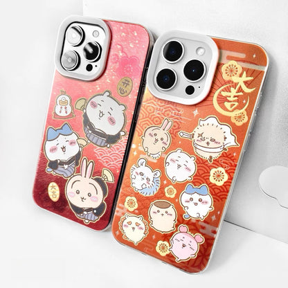 Japanese Cartoon ChiiKawa Happy New Year Laser Case | Kimono & Group 2 Styles - iPhone Case 11 12 13 14 15 16 16e 17 17e Pro Promax