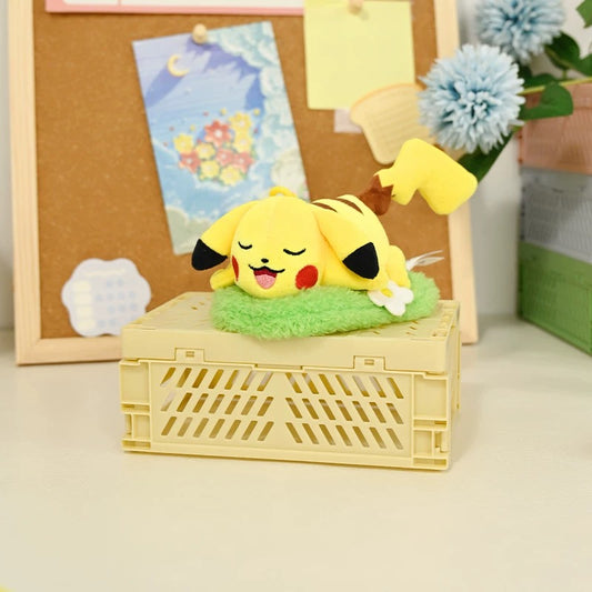 Japan Cartoon Pokemon with Laying & Sleeping on Grass Keychain Part 1 | Pikachu - Mascot Plush Doll  Kawaii Decoration