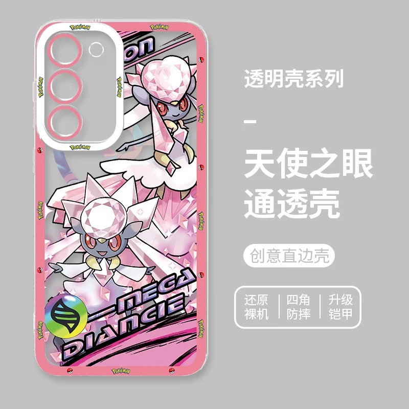 Japan Cartoon Pokemon Mega Evolution Anime | Salamence Steelix Diancie Heracross - Phone Case Samsung Galaxy S26 S25 S24 S23 S22 S21 FE Ultra Edge