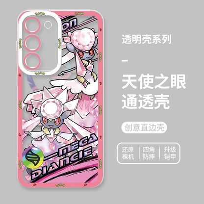 Japan Cartoon Pokemon Mega Evolution Anime | Salamence Steelix Diancie Heracross - Phone Case Samsung Galaxy S26 S25 S24 S23 S22 S21 FE Ultra Edge