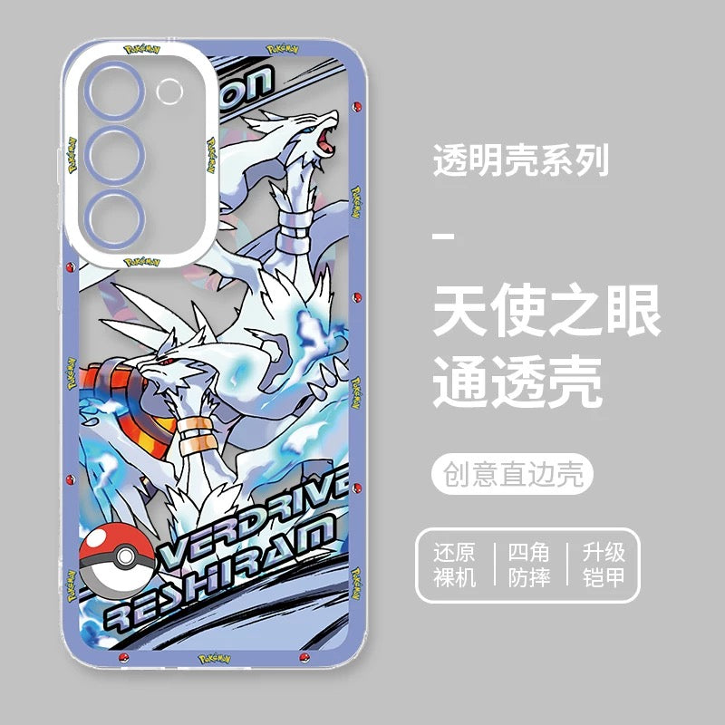 Japan Cartoon Pokemon Mega Evolution Anime | Dialga Kyurem Palkia Reshiram Zekrom - Phone Case Samsung Galaxy S26 S25 S24 S 23 S22 S21 FE Ultra Edge