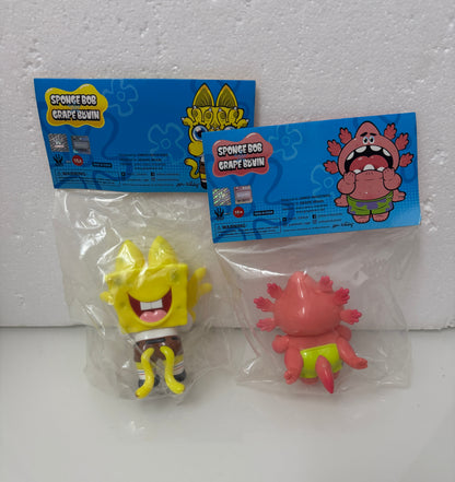 Japan Artist GRAPE BRAIN | Hell's Cat & Macaroni Sponge & Patrick Original Version - Sofubi Figure Soft Vinyl Rare