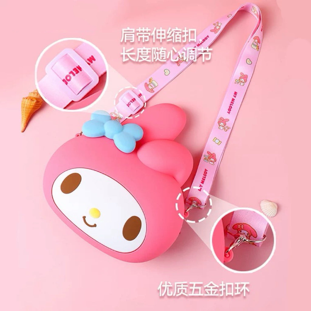 Japan Sanrio Silicone Big Head Shoulder Bag | Hello Kitty My Melody Kuromi Cinnamoroll -  Kawaii Bag Birthday Girlfrend Children Gift