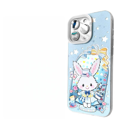 Japanese Cartoon Sanrio Alice In Wonderland Laser Case | Hello Kitty My Melody Kuromi Cinnamoroll Hangyodon Wish Me Mell 6 Styles - iPhone Case 11 12 13 14 15 16 16e 17 17e Pro Promax