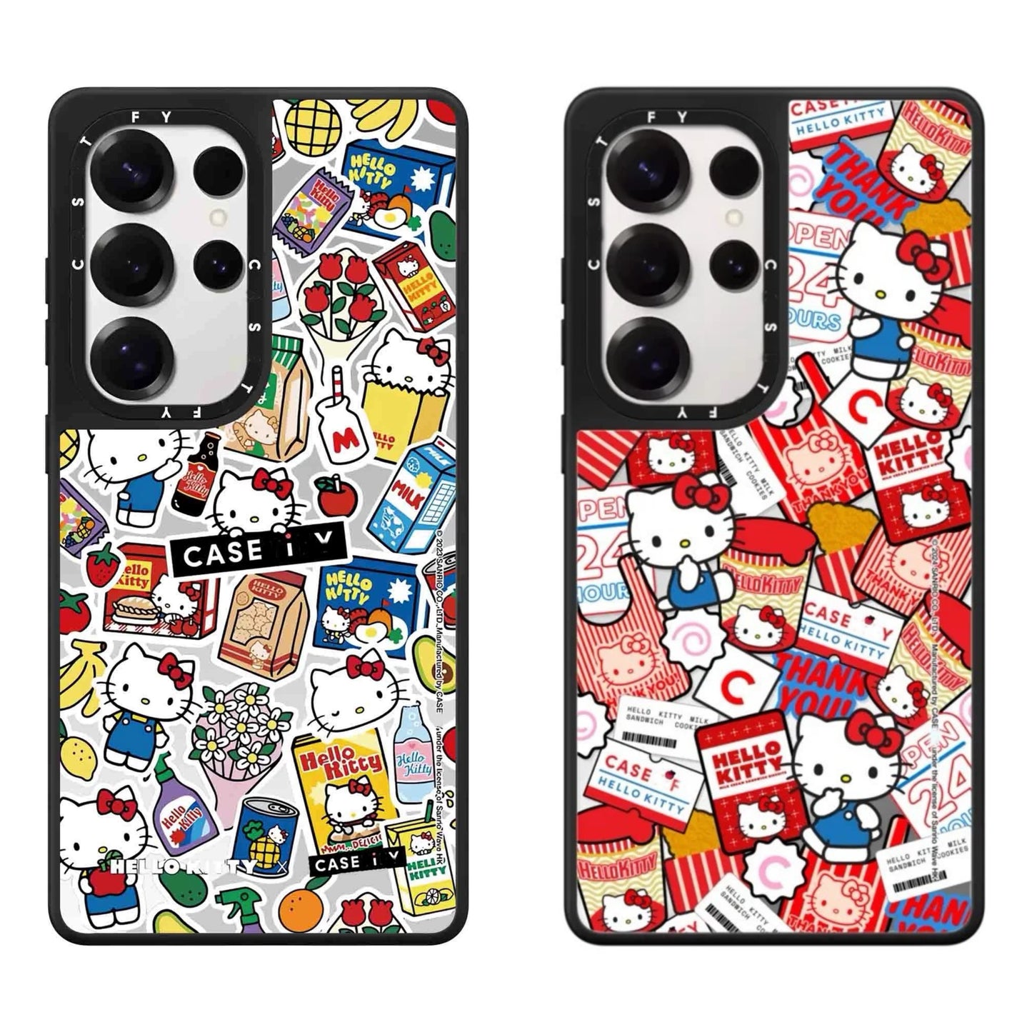 Cute Cartoon Hello Kitty Cat | Supermarket & Cup Noodles - Phone Case Samsung Galaxy S25 S24 S23 Ultra