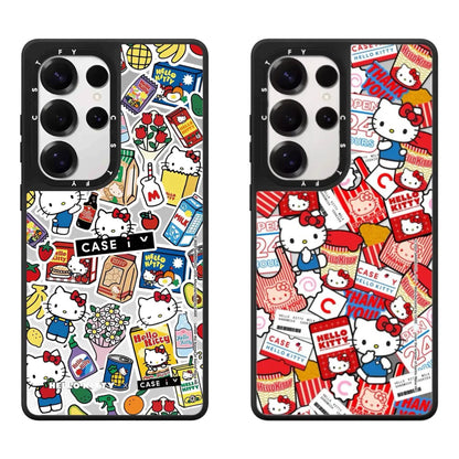 Cute Cartoon Hello Kitty Cat | Supermarket & Cup Noodles - Phone Case Samsung Galaxy S25 S24 S23 Ultra