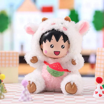 Chibi Maruko Chan Fluffy Animal Part 2 Series Vinyl Plush Doll | Bear Pig Lion Sheep Fox Elephant Dinosaur Lion Dance - Vinyl Face Plush Doll Figure Keychain Collectable Toys Mystery Blind Box KawaiiGiftLand