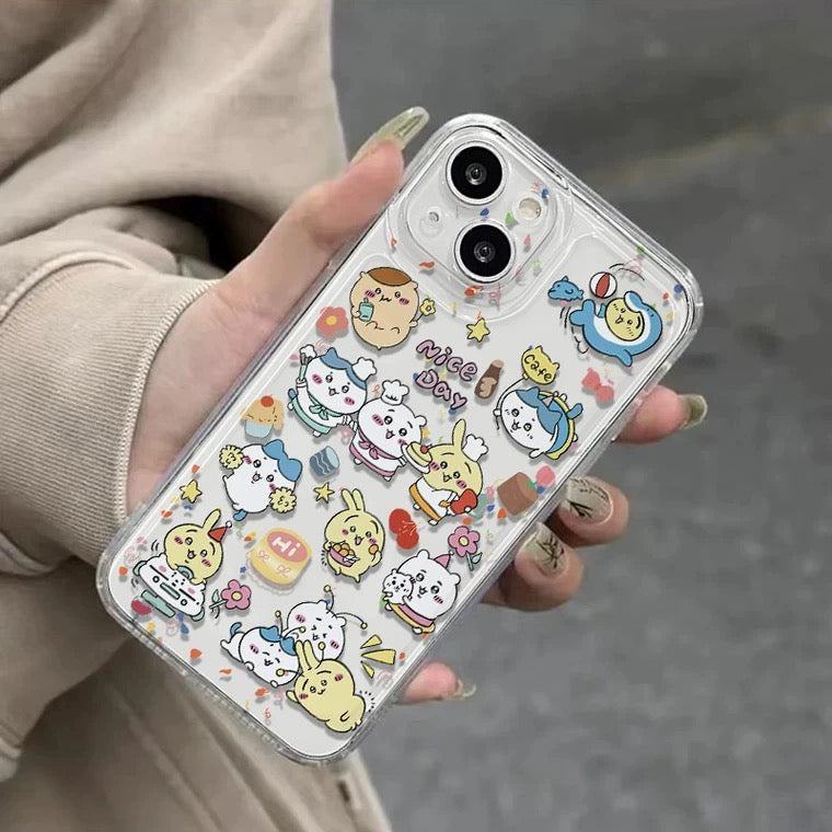 Japanese Cartoon Chiikawa Nice Day iPhone Case 6 7 8 PLUS SE2 XS XR X 11 12 13 14 15 Pro Promax 12mini 13mini