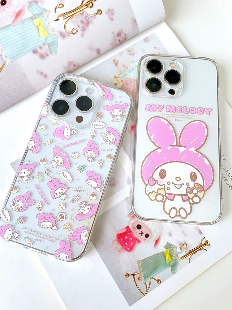 Japanese Cartoon My Melody |  Eating Foods - iPhone Case 12 13 14 15 Pro Promax