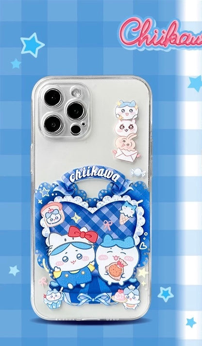 Japanese Cartoon ChiiKawa | Sweet Heart with Chiikawa My Melody Hachiware Hello Kitty Usagi Pompompurin Momonga Kuromi Clear - iPhone Case 11 12 13 14 15 16 Pro Promax