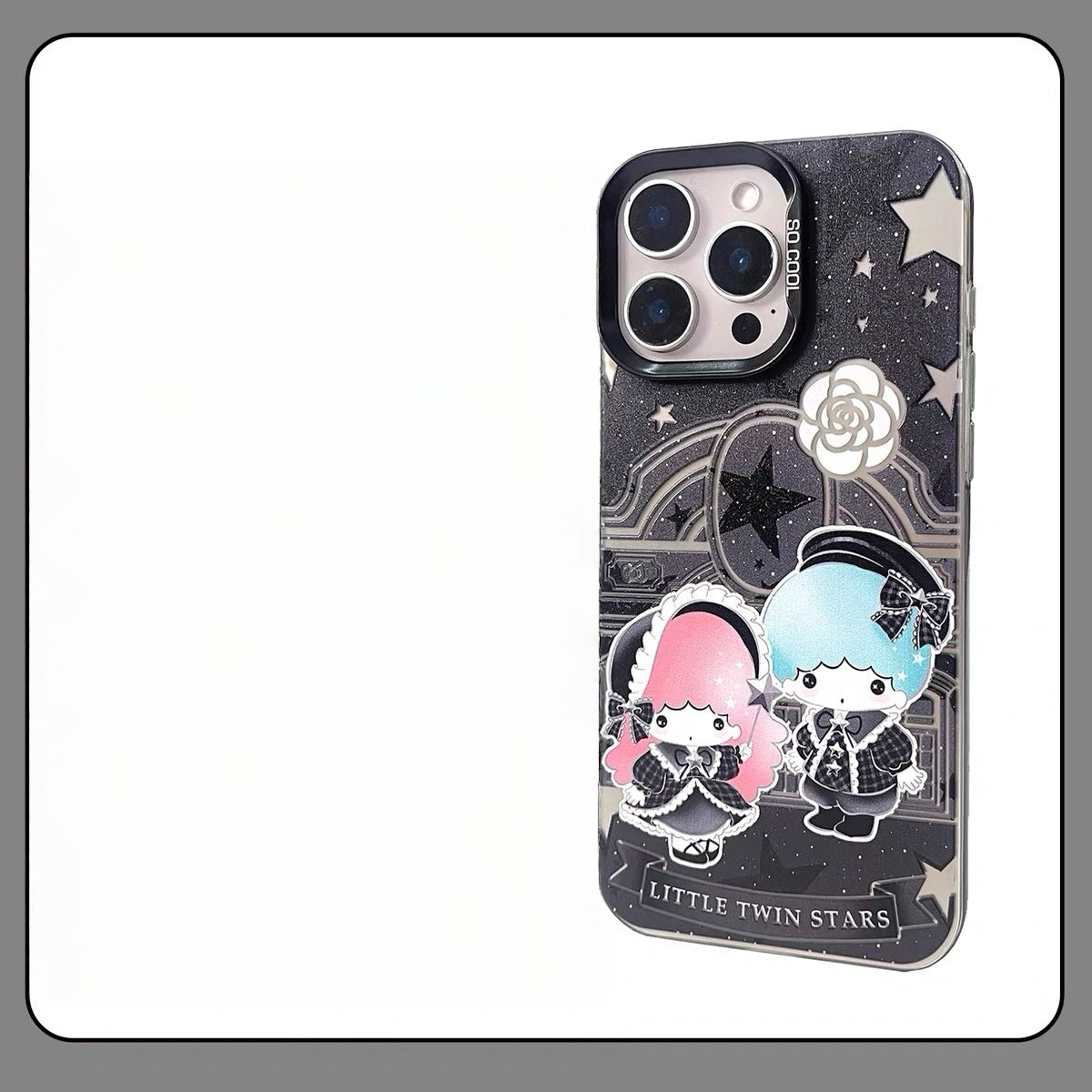 Japanese Cartoon Sanrio Black Winter Classic Dress Up Laser Case | Hello Kitty Little Twin Stars My Melody Kuromi Cinnamoroll Hangyodon Bad Badtz Maru 7 Styles - Phone Case Samsung Galaxy S26 S25 S24 S23 S22 S21 FE Ultra Edge