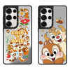 かわいいカートゥーン チップとデール | 花とビッグヘッド - スマホケース Samsung Galaxy S25 S24 S23 Ultra