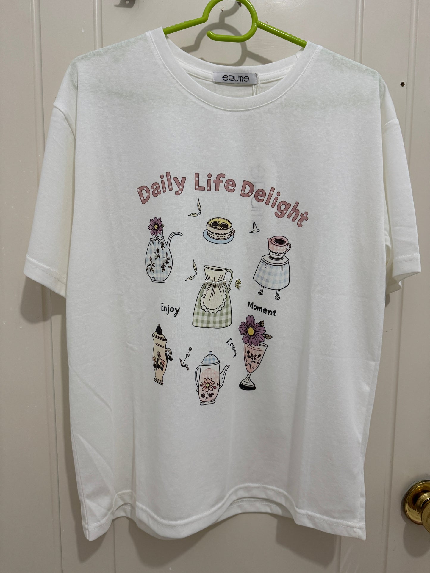 Korean Fashion Cute Style T-Shirt Series | Flower Tea Pots with Pearl - Kawaii Fashion Items