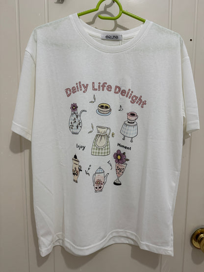Korean Fashion Cute Style T-Shirt Series | Flower Tea Pots with Pearl - Kawaii Fashion Items