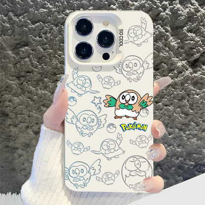 Japanese Cartoon Pokemon Matt & Silver Case Part2 | Psyduck Snorlax Gengar Piplup Rowlet Jirachi 6 Styles - Phone Case Samsung Galaxy S26 S25 S24 S23 S22 S21 FE Ultra Edge
