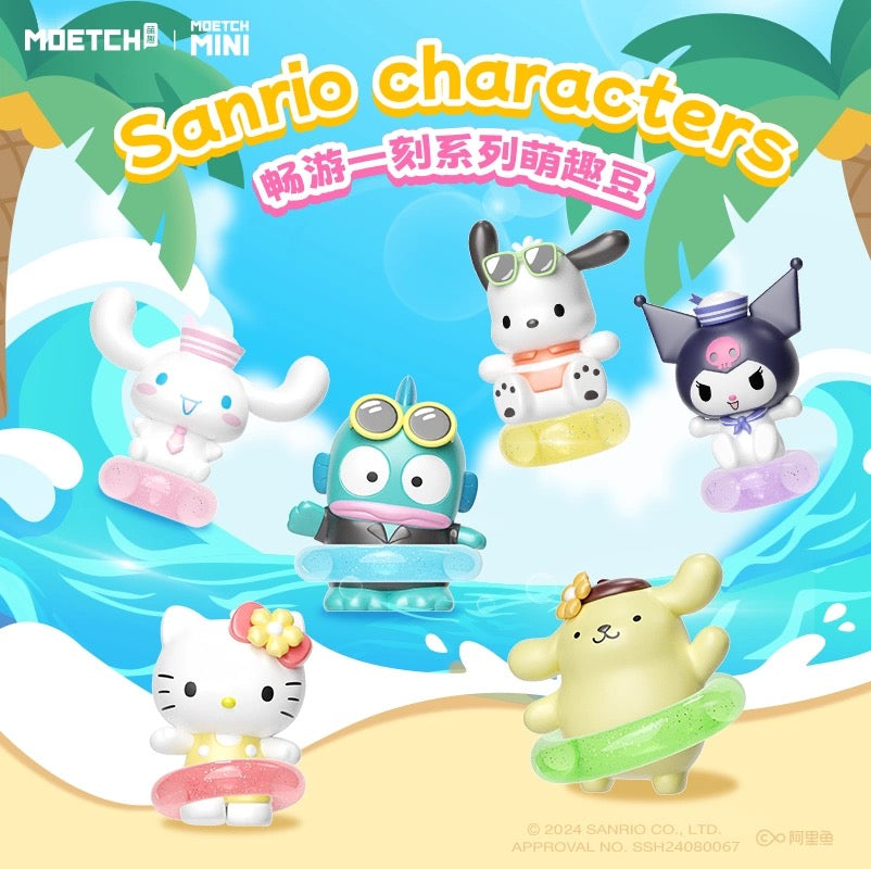 Sanrio Characters Sweet Summer Time with Blister Mini Series | Hello Kitty Kuromi Cinnamoroll Pompompurin Pochacco Hangyodon - Kawaii Collectable Toys Toy Collection