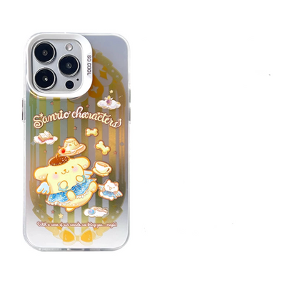 Japanese Cartoon Sanrio Magic School | Pompompurin Wizard Laser Colour Clear - iPhone Case 11 12 13 14 15 16 Pro Promax