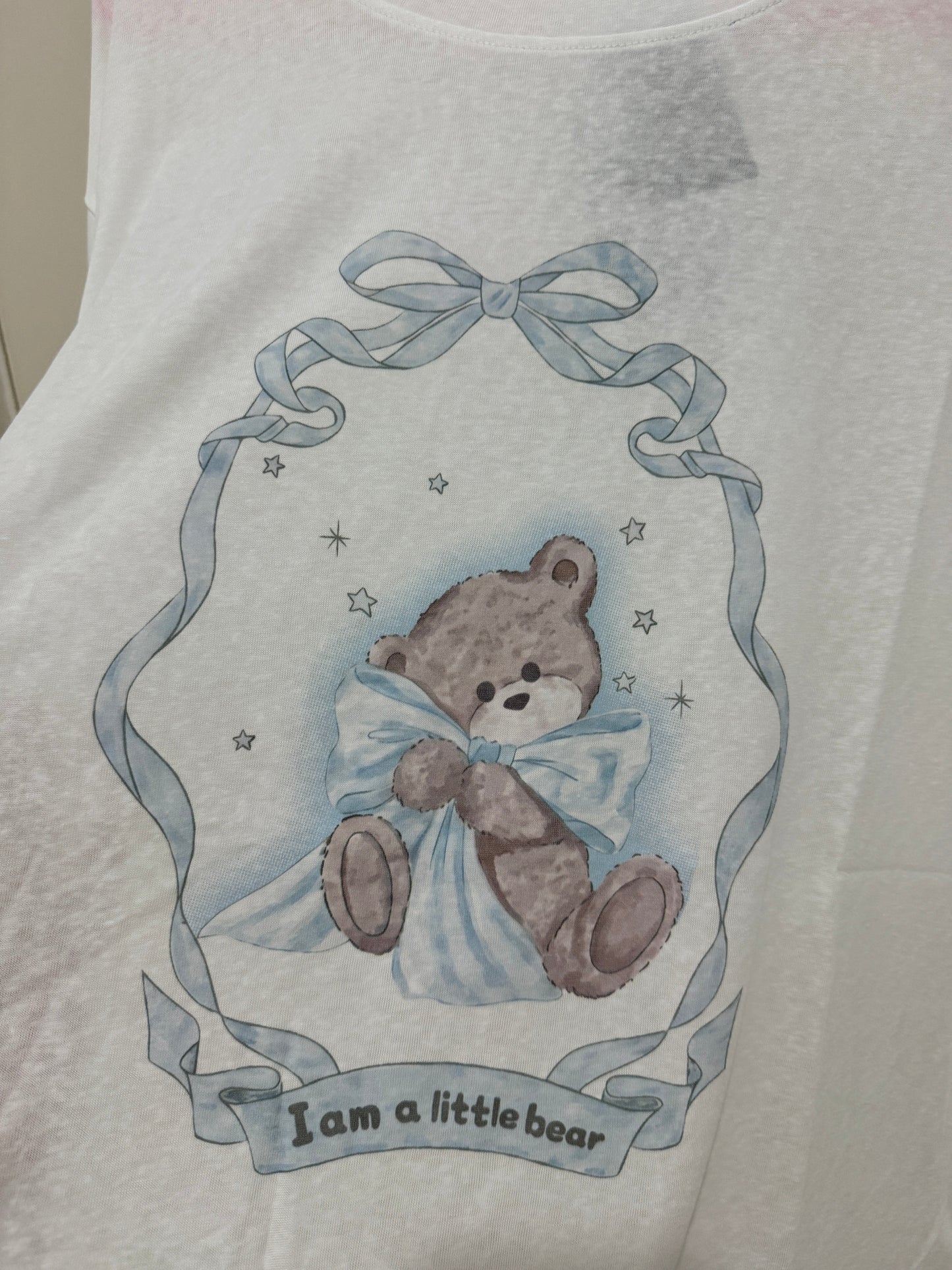 Korean Fashion Cute Animal Style Long-sleeved Sun Protection T-Shirt Series | Ribbon Teddy Bear - Kawaii Fashion Items